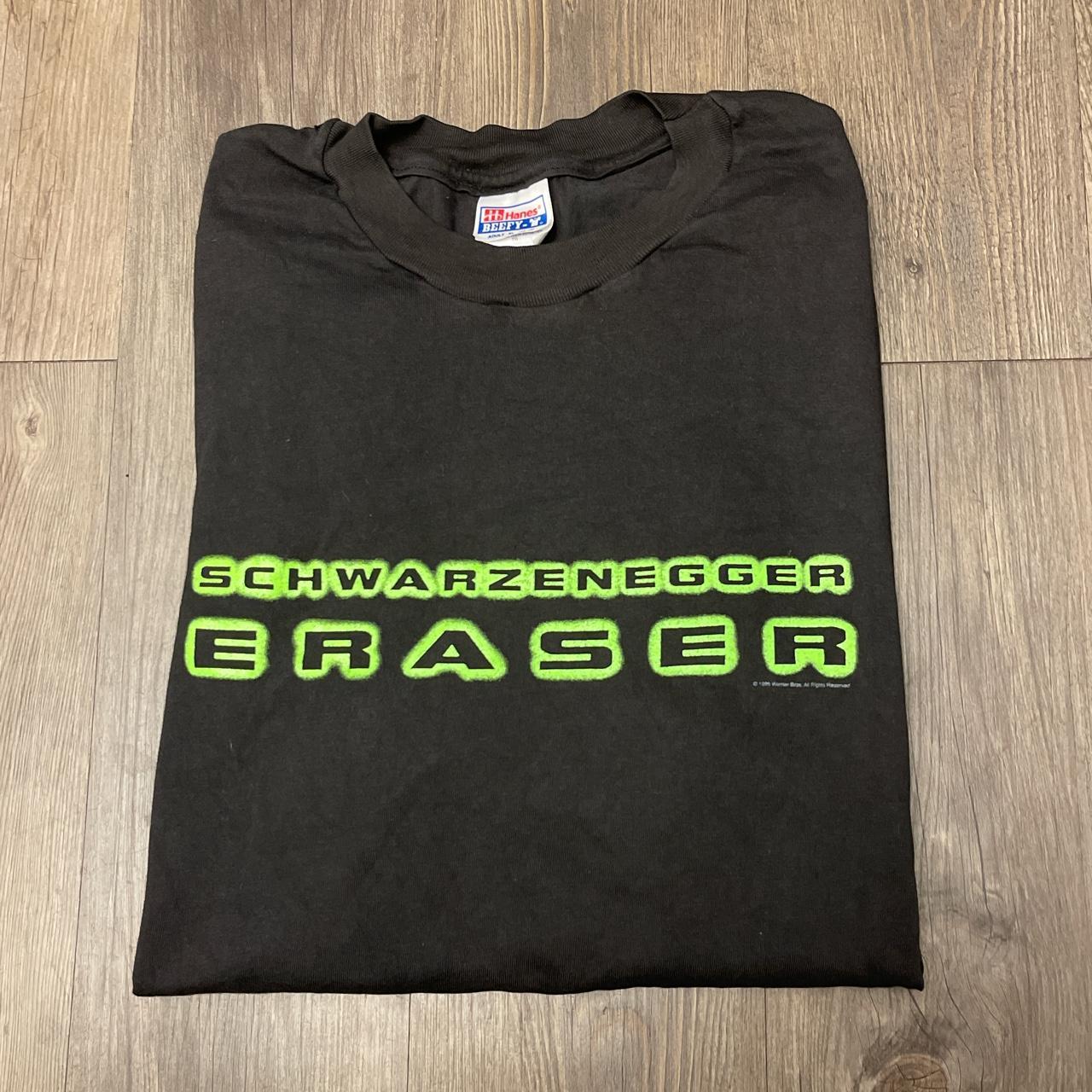 Vintage 1995 Eraser movie promo store t shirt Arnold Schwarzenegger