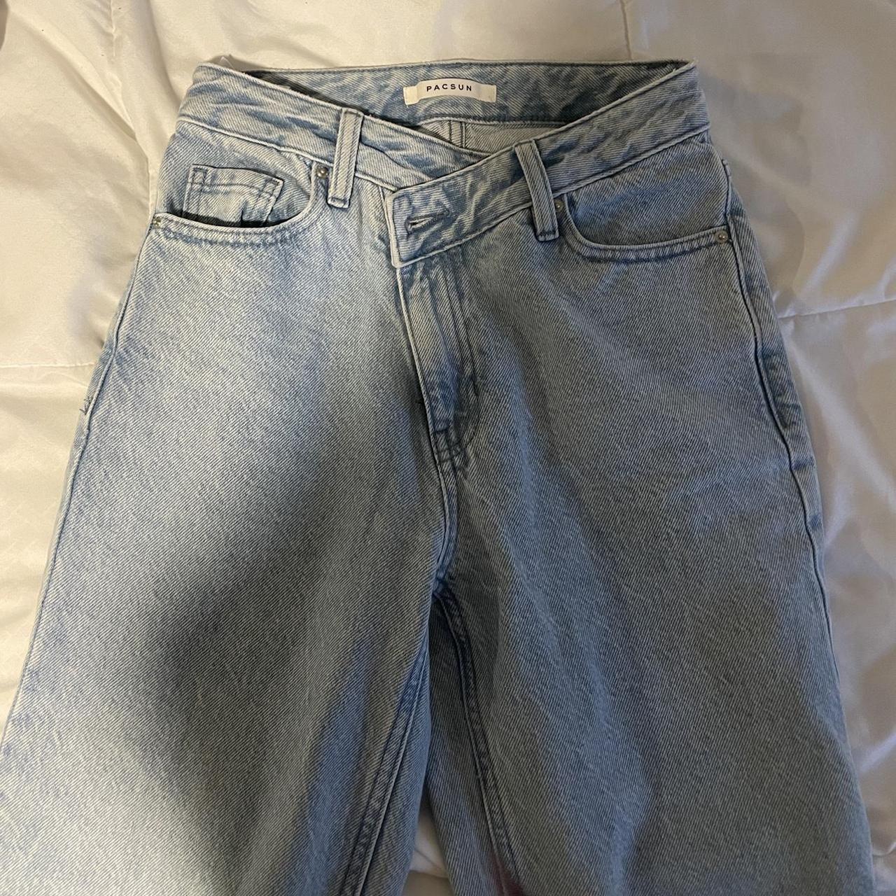 Asymmetrical Straight Leg Pacsun Jeans waist 23 fits... - Depop