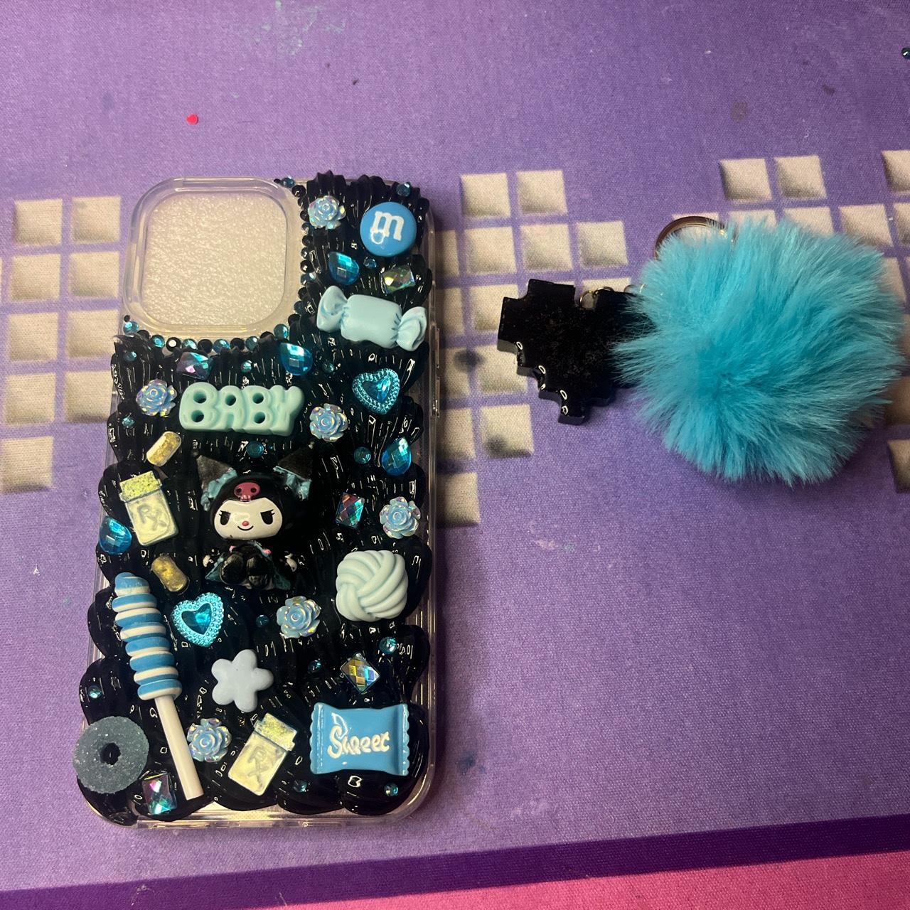 Blue and black Kuromi decoden case! Can be done with - Depop