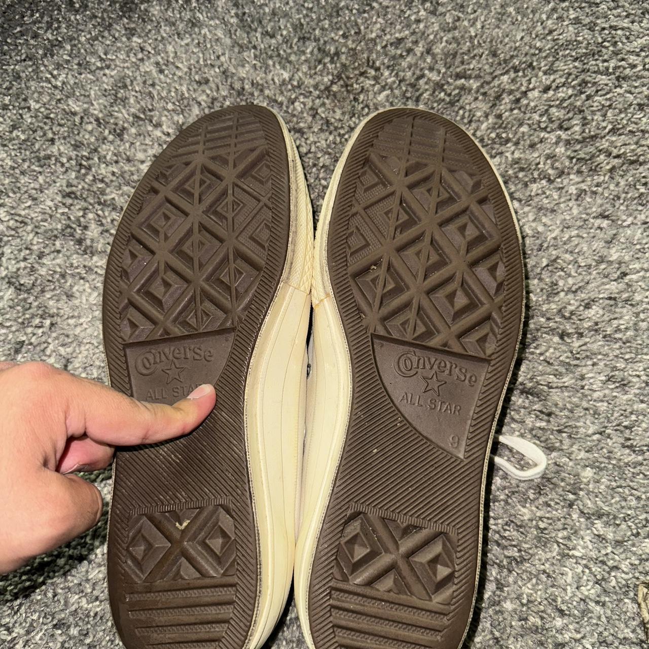 CDG White Converse - Depop