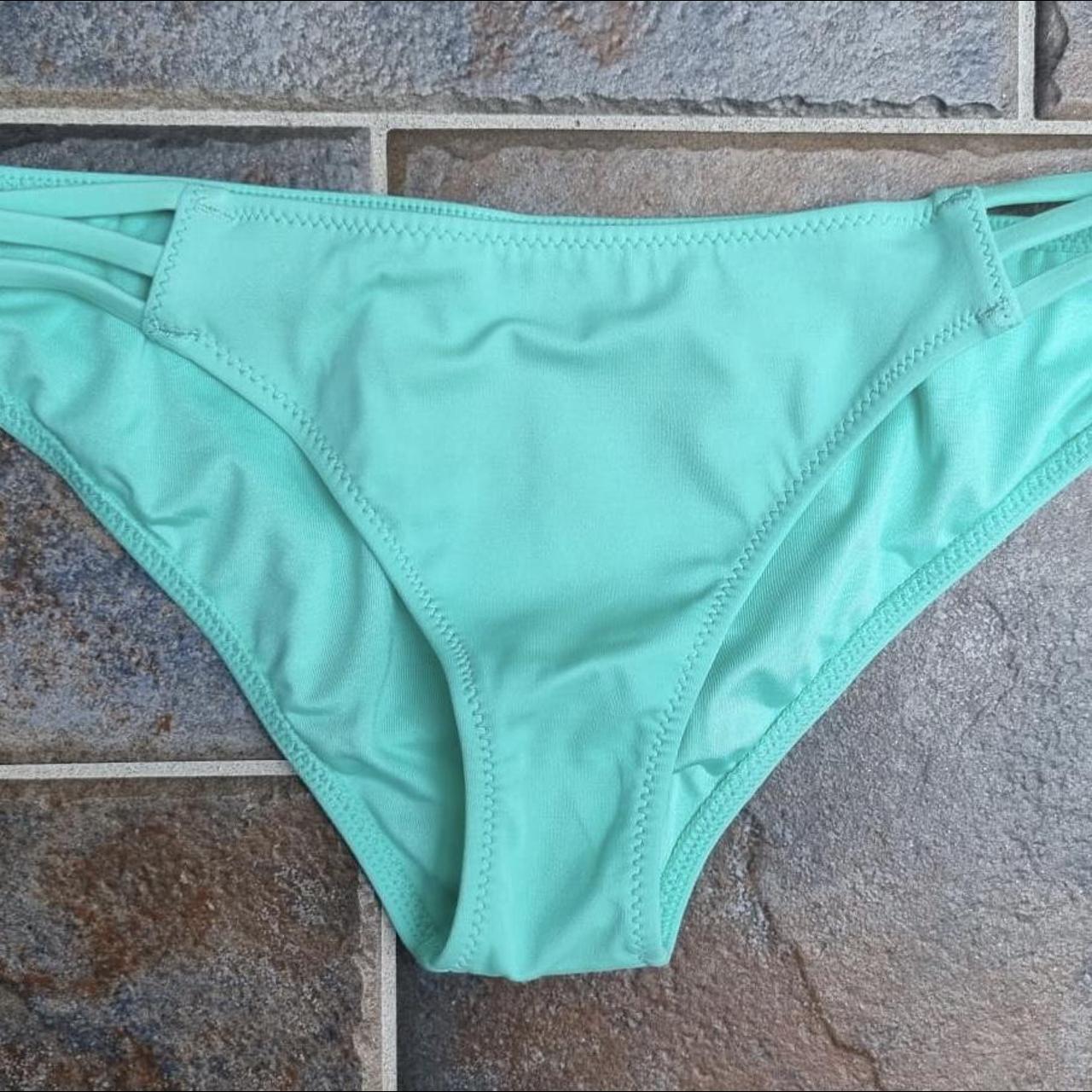 Victoria's Secret Women's Green Swim-briefs-shorts | Depop