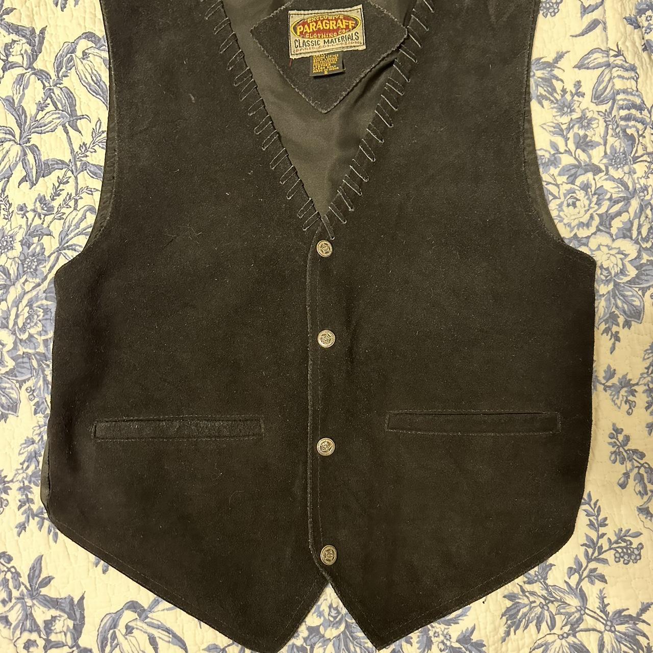 Western vintage leather vest size small Guc... - Depop