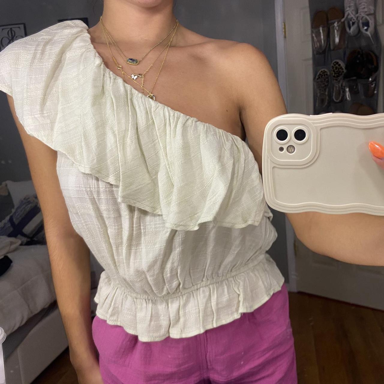 small american eagle one shoulder shirt only worn Depop