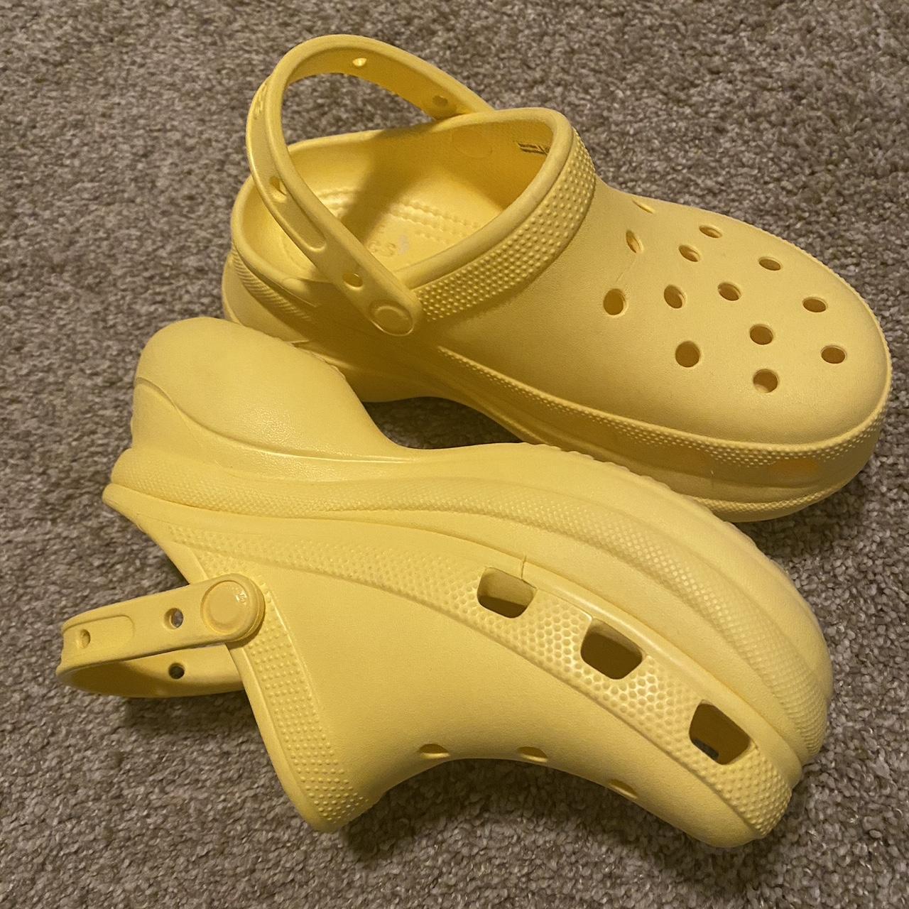 Crocs Women's Yellow Clogs Depop