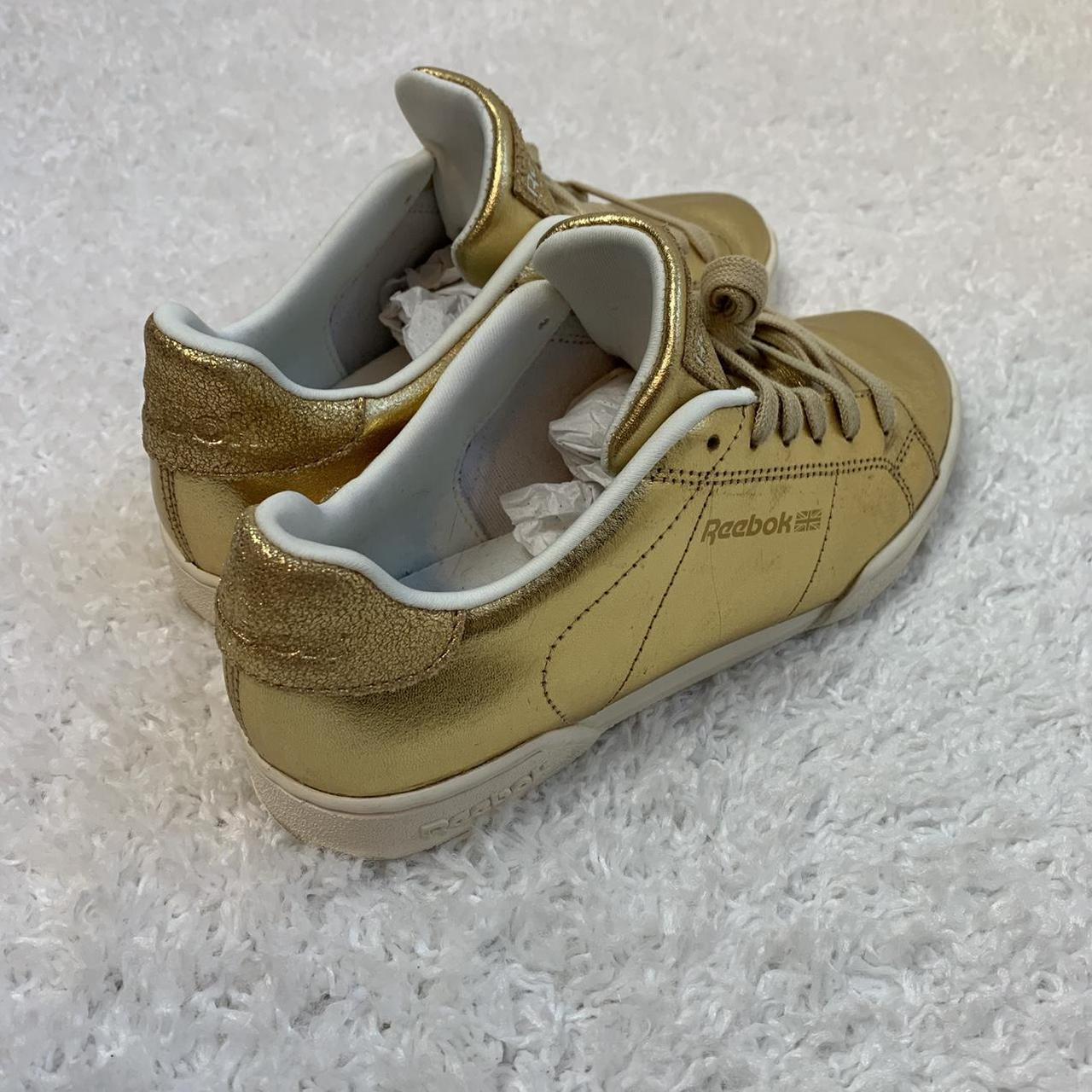 reebok trainers womens gold