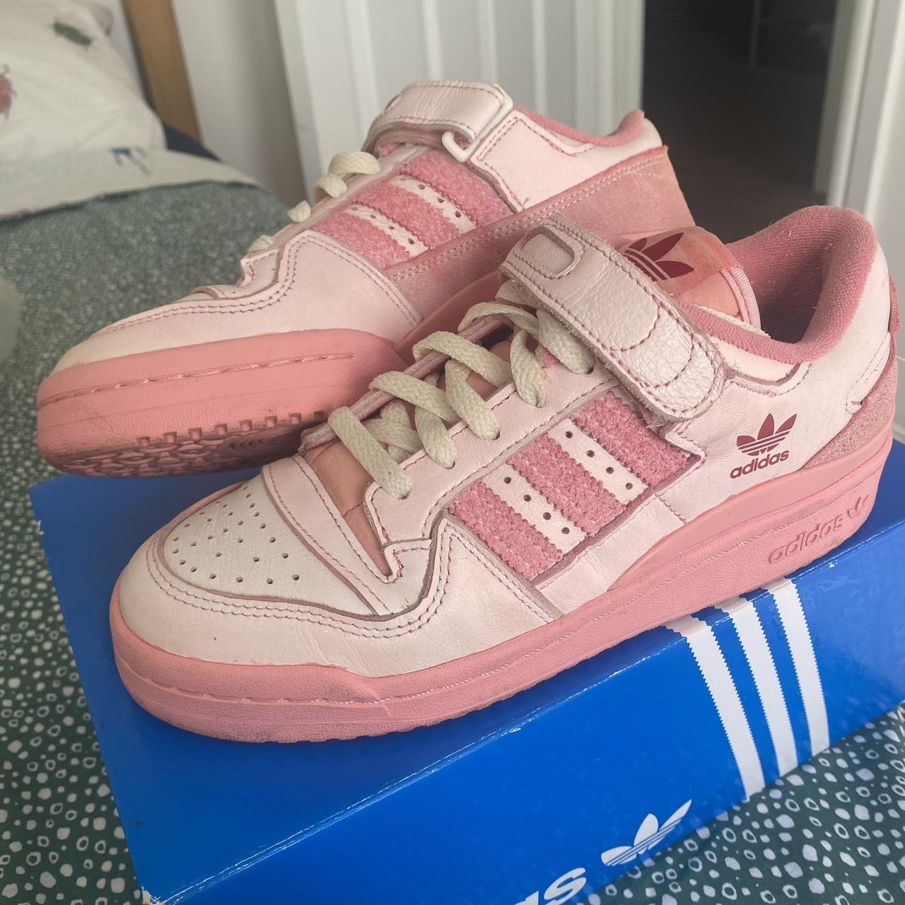 Pink Adidas Forum 84 Low Size 4 Worn 2 or 3 times... - Depop