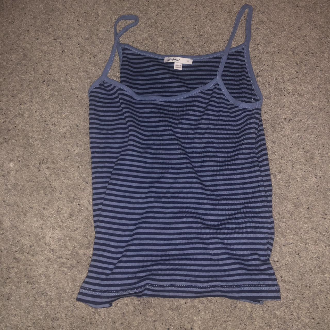 Subdued Women's Navy and Blue Top | Depop
