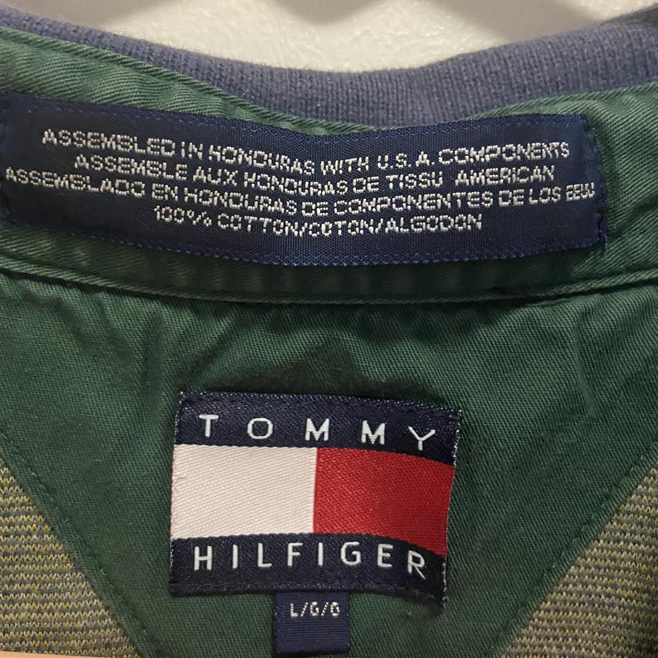 Tommy Hilfiger Men's Navy and Green Polo-shirts | Depop