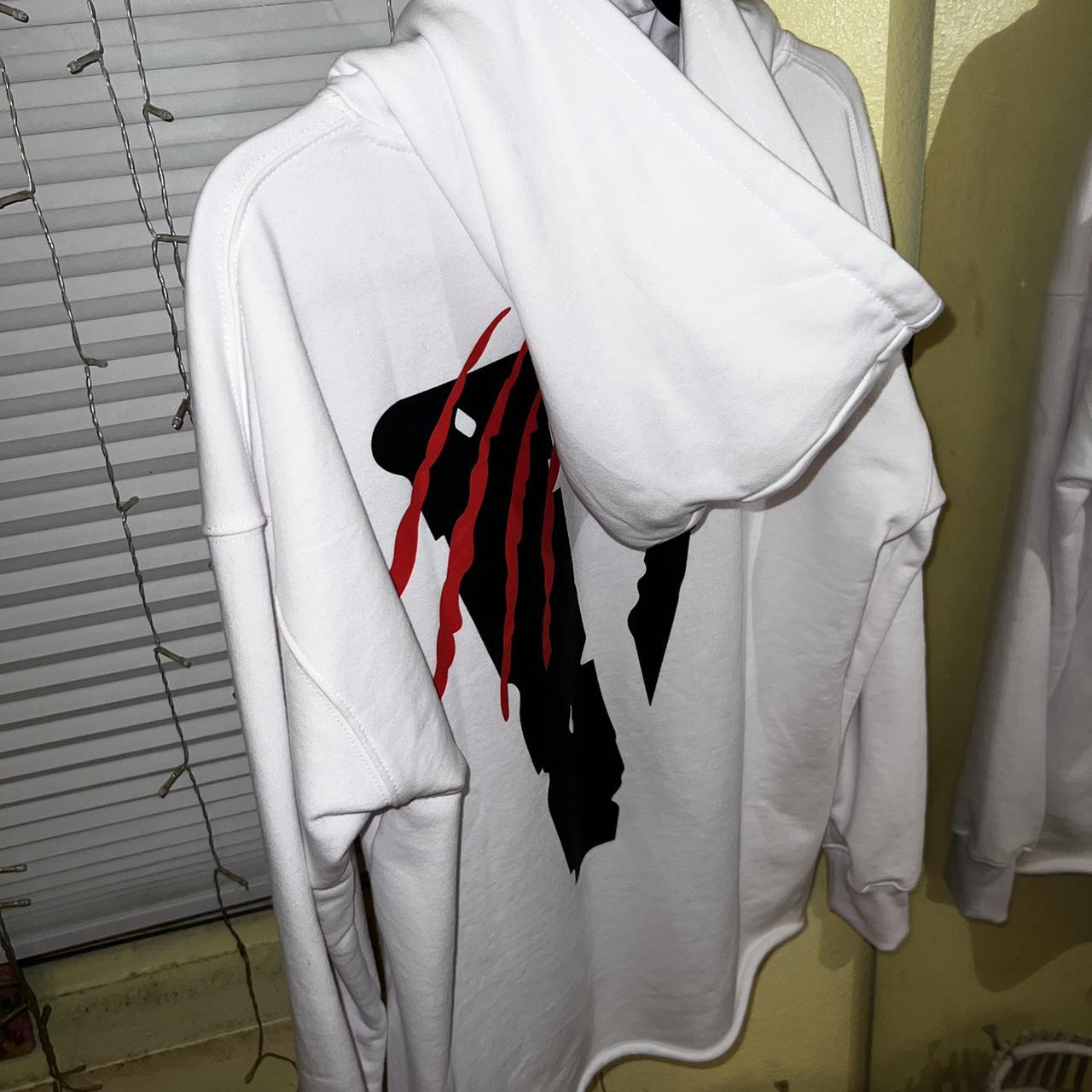 Men's White and Red Hoodie Depop