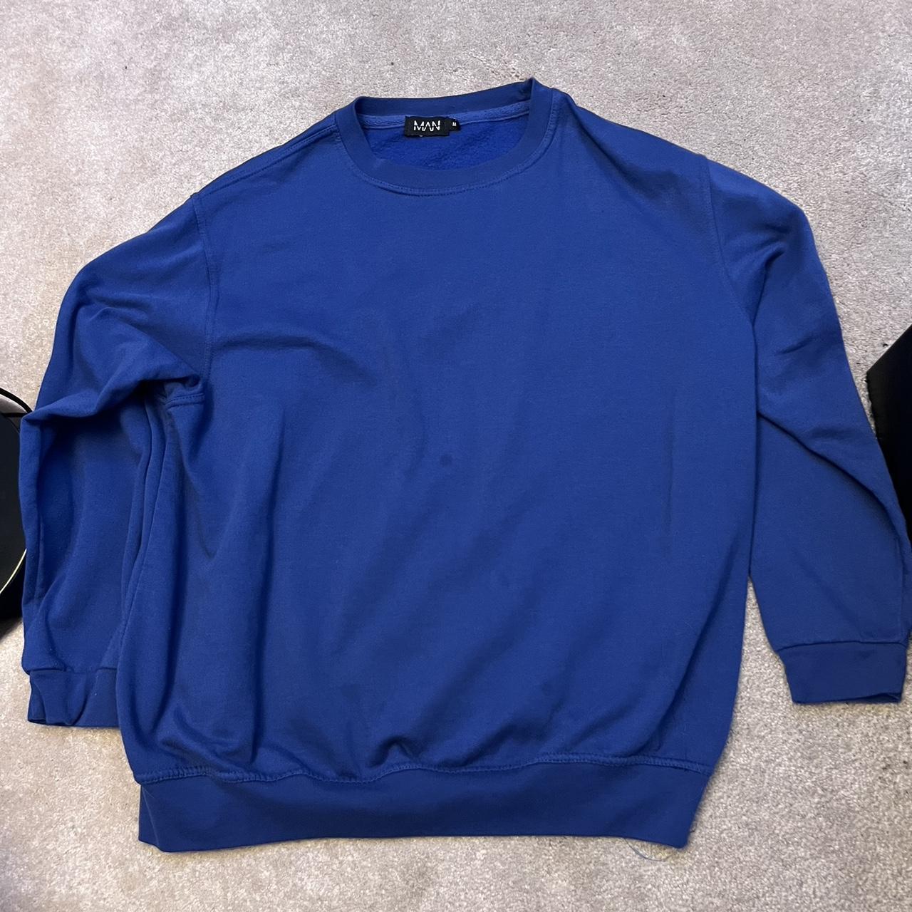 Boohoo Men's Blue Sweatshirt | Depop