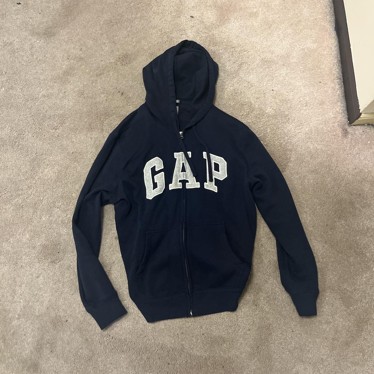 Navy Blue GAP hoodie only worn a few times Size... - Depop