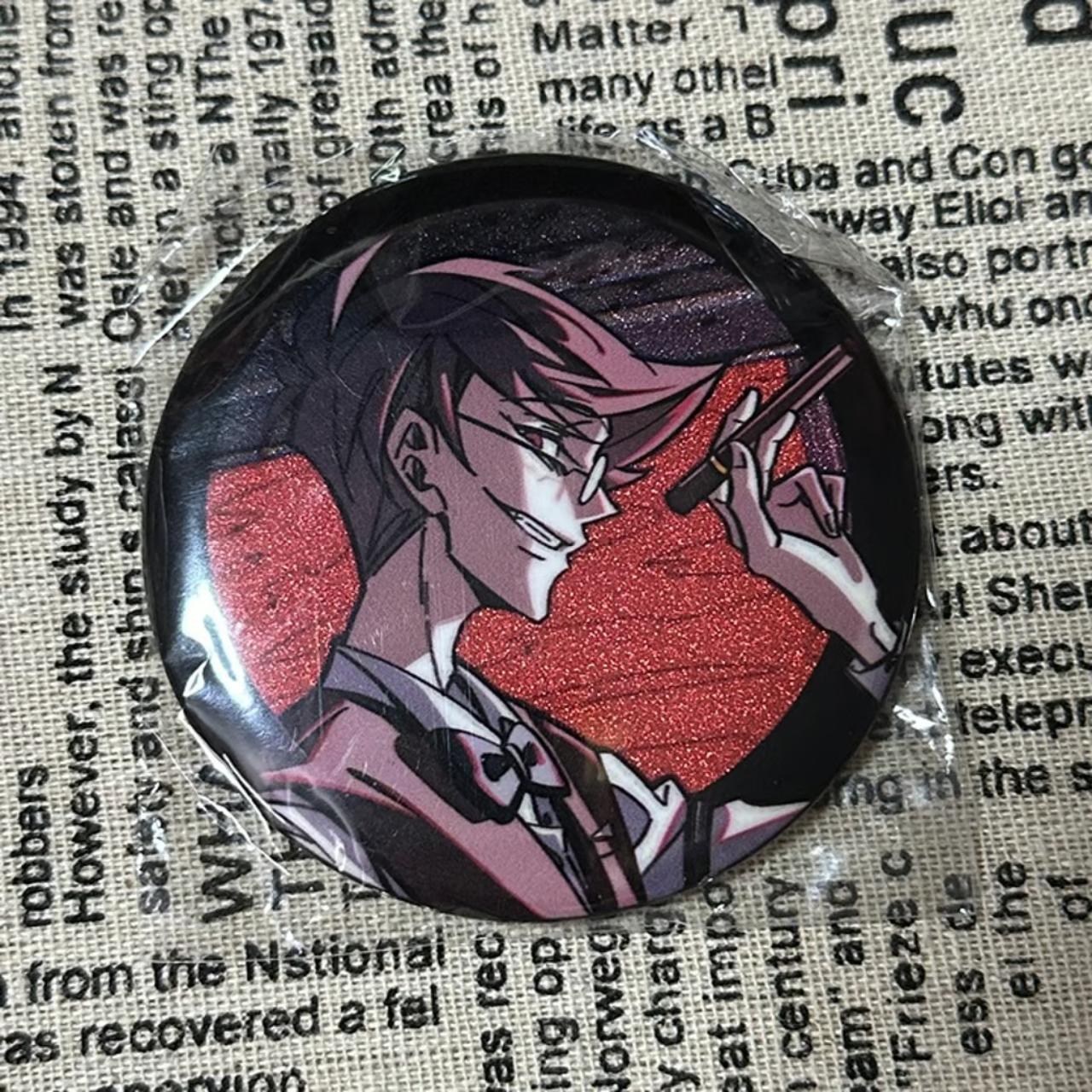 hazbin hotel alastor big doujin badge new alastor... - Depop