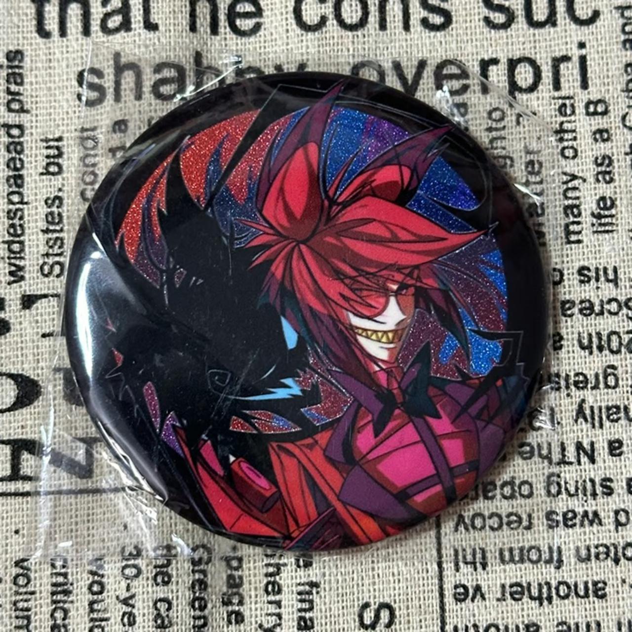 hazbin hotel alastor big doujin badge new alastor... - Depop