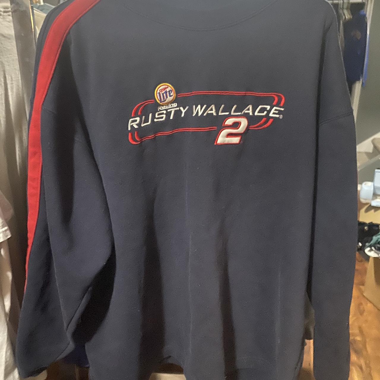 rusty wallace nascar racer stripe sweater... - Depop