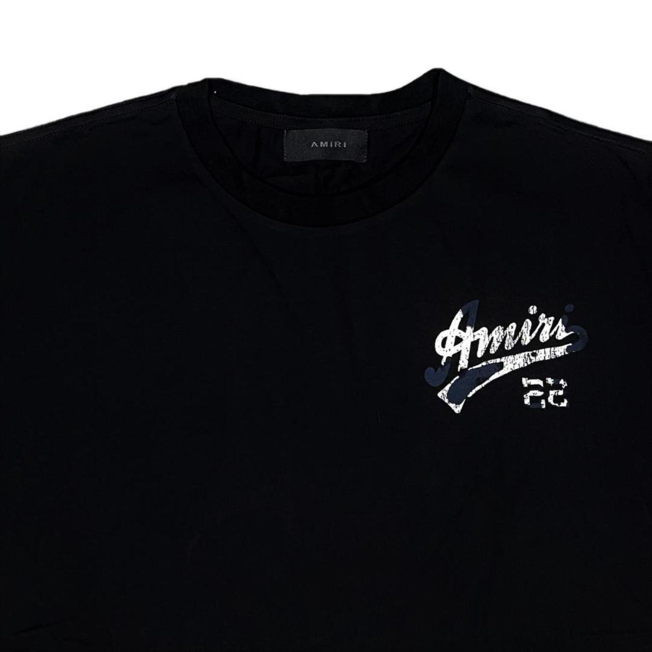 AMIRI 22 JERSEY Short-Sleeve T-shirt Black Size | Depop