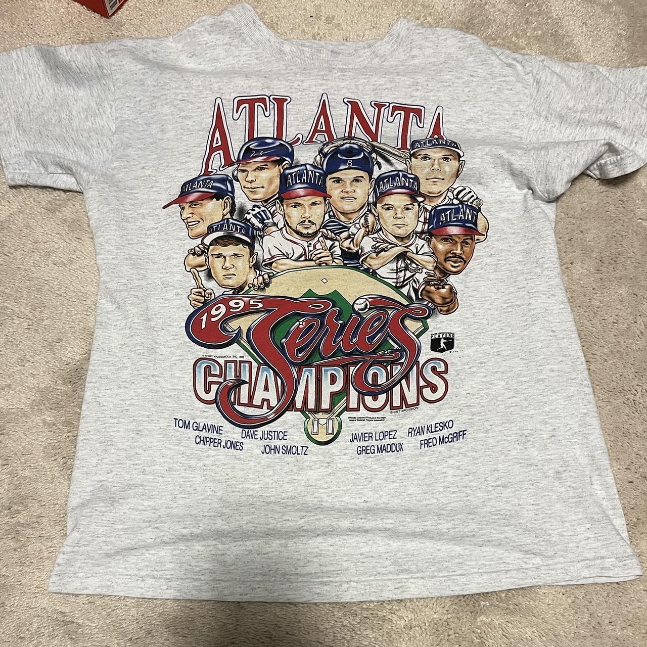 Vintage 1995 Atlanta Braves World Series Sweatshirt - Depop