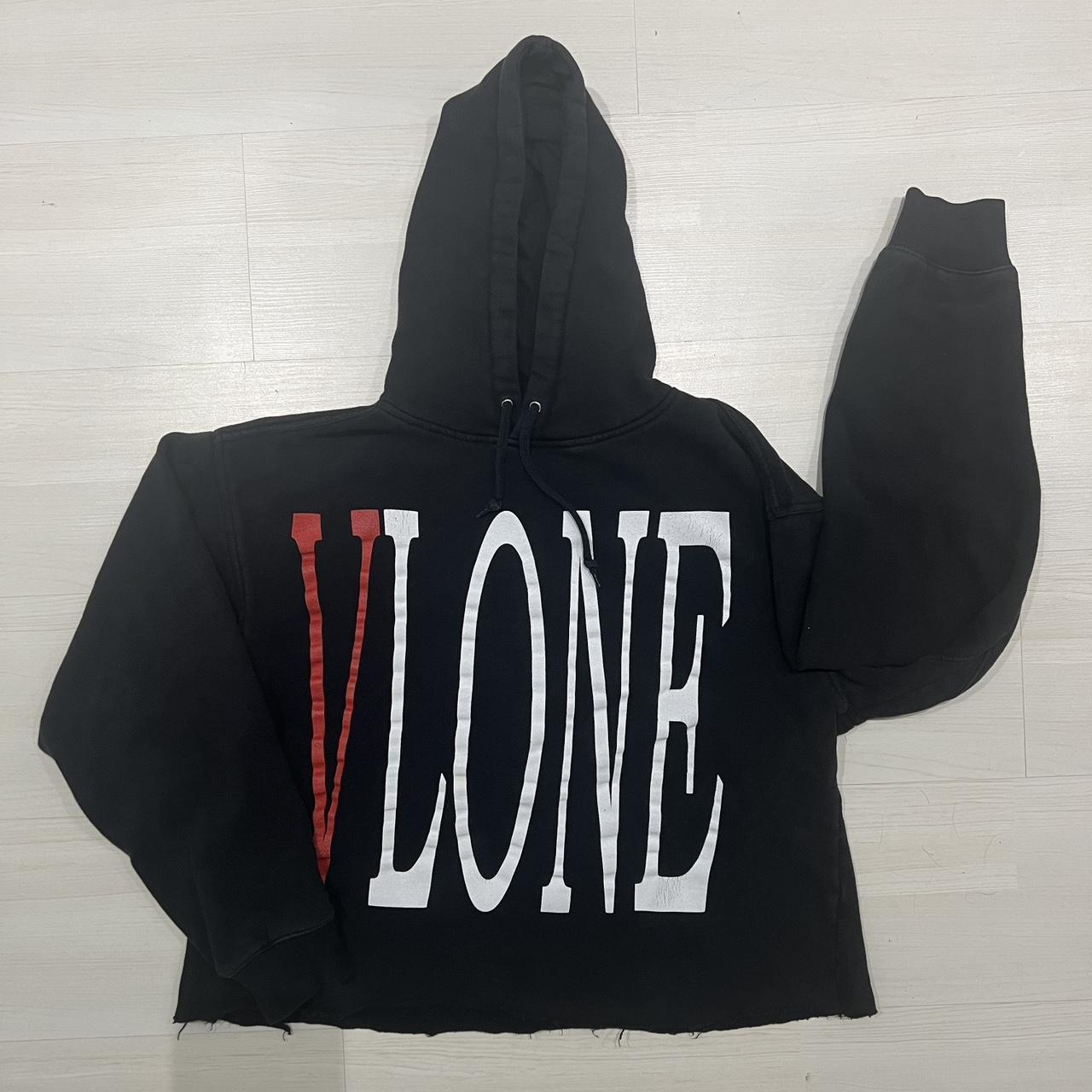 Vlone hoodie best sale black and red