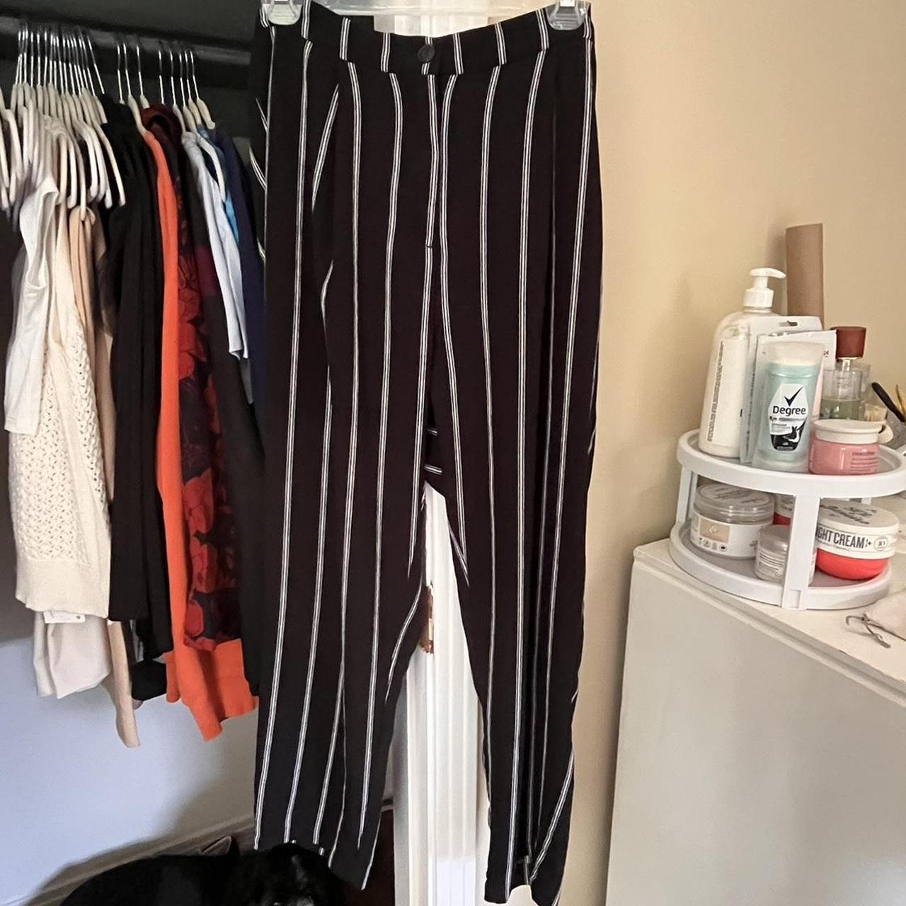 Striped hot sale cigarette pants