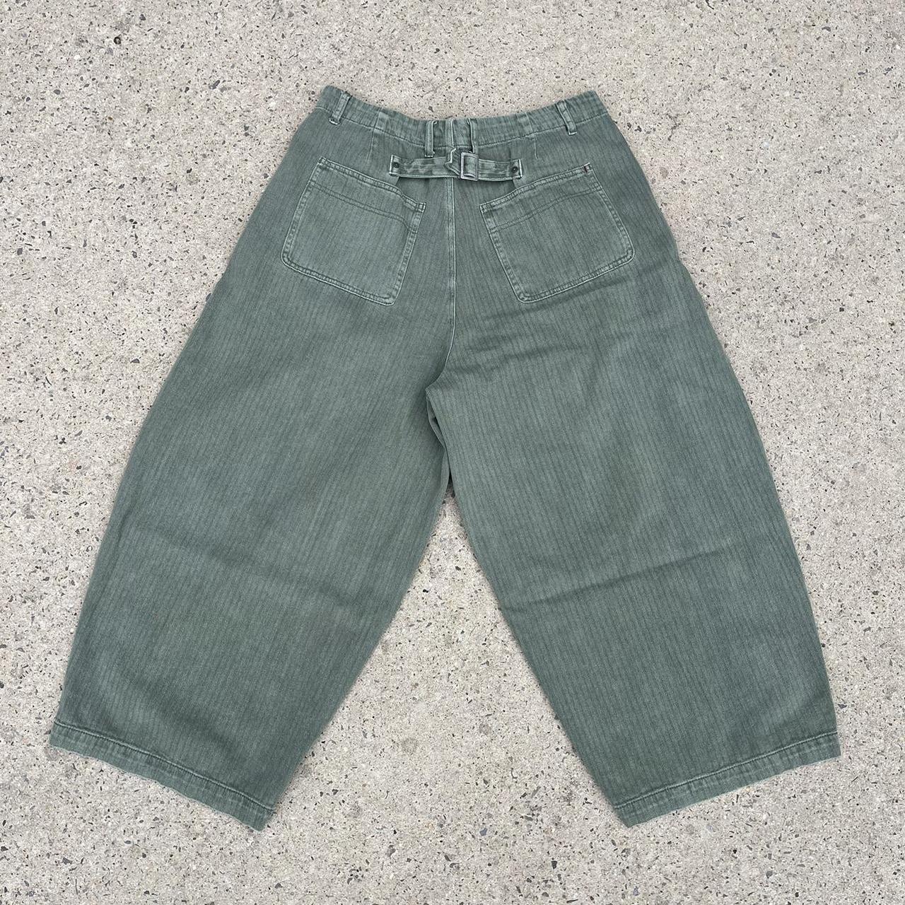 Jaded London Men's Khaki and Green Trousers Depop