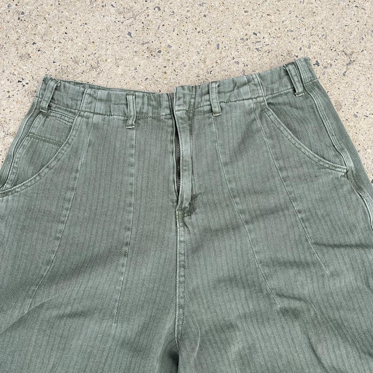 Jaded London Men's Khaki and Green Trousers Depop