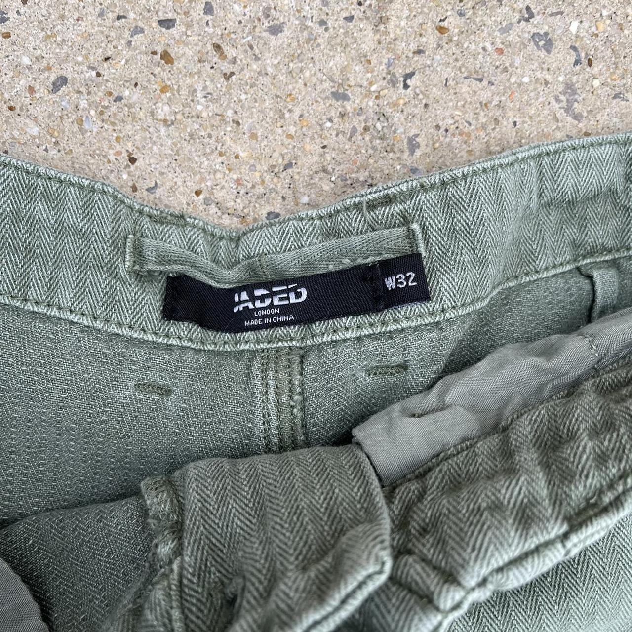 Jaded London Men's Khaki and Green Trousers Depop