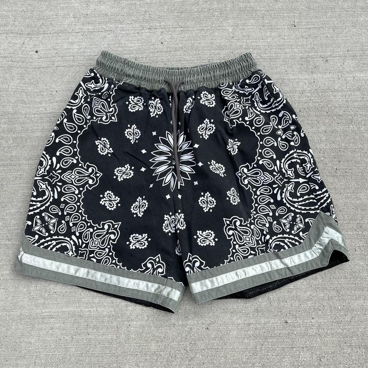 ASKYURSELF Black Paisley Shorts Fits like a size... - Depop