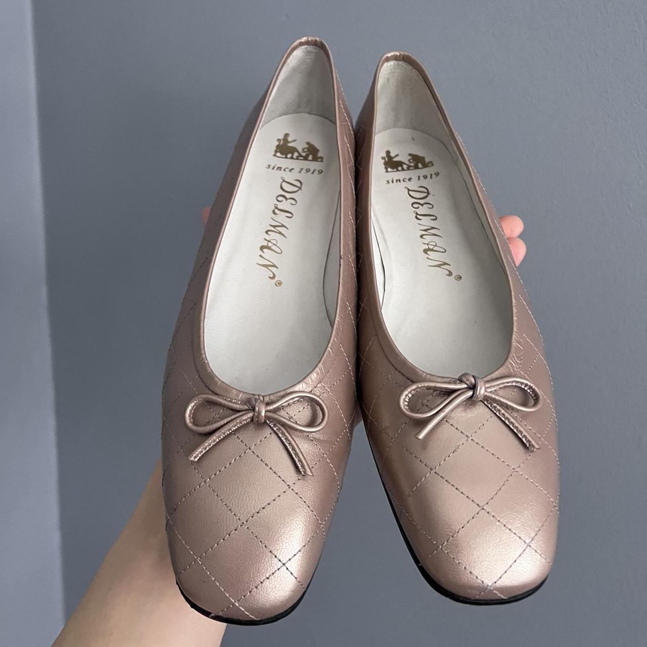 Rose-gold Metallic Ballet Flats Vintage Y2K Ballet... - Depop