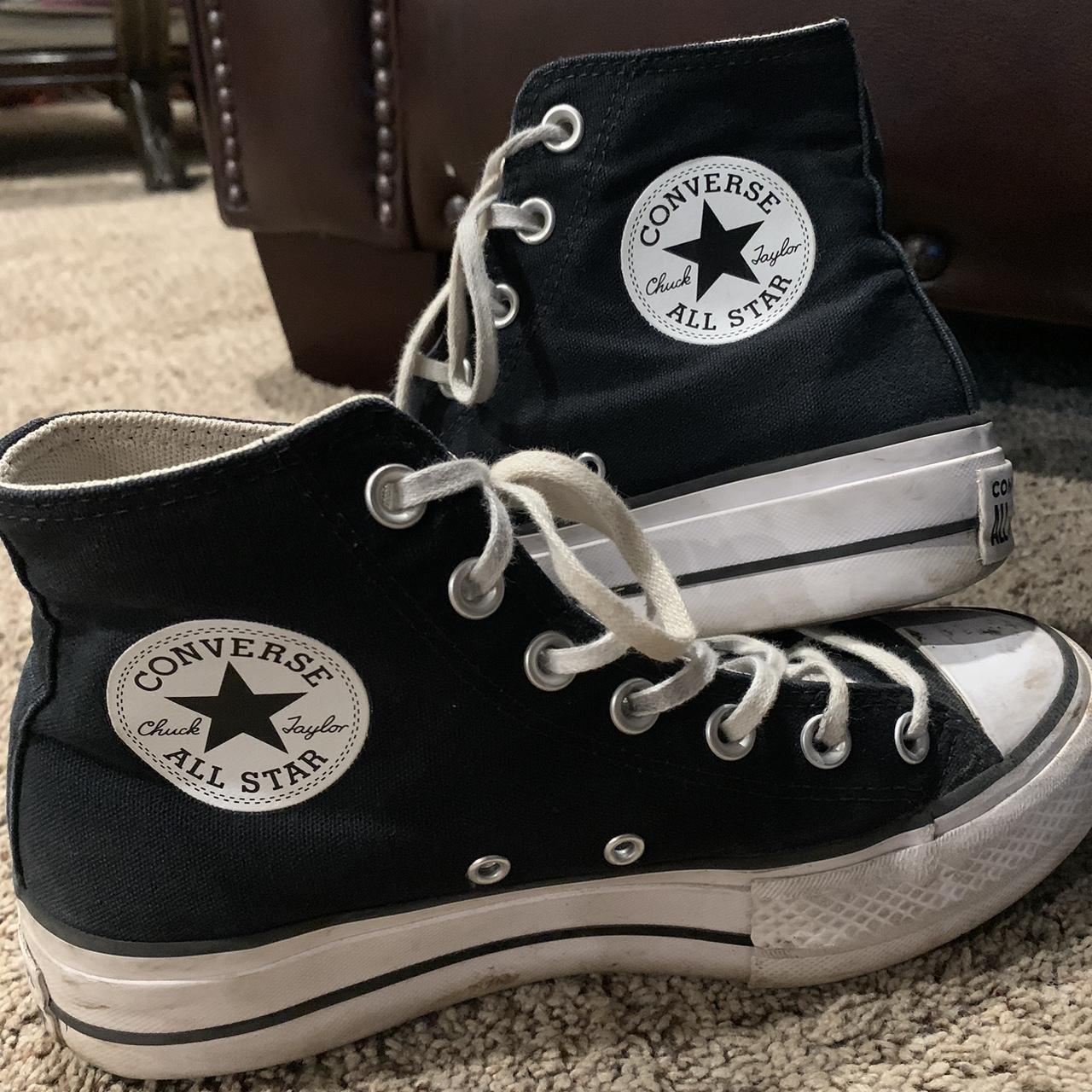 Black Platform Converse! Dirt marks are visible but... - Depop