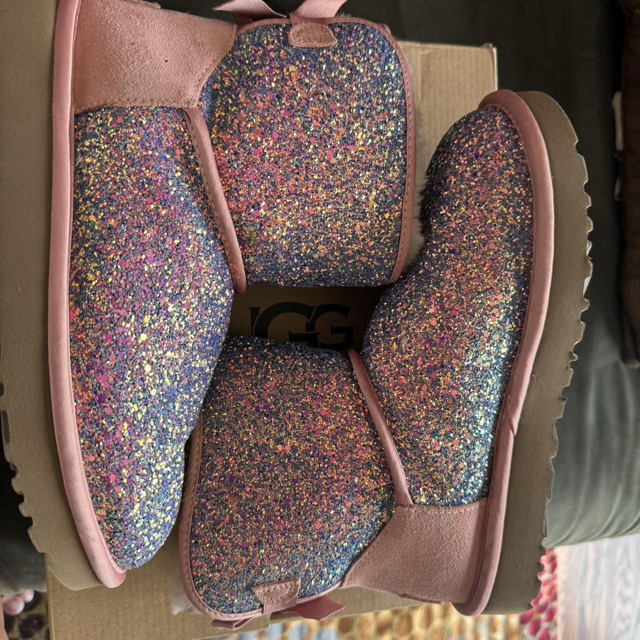 Pink Ugg Boots Cosmos Ugg's Women Classic Mini Bow Cosmos Depop