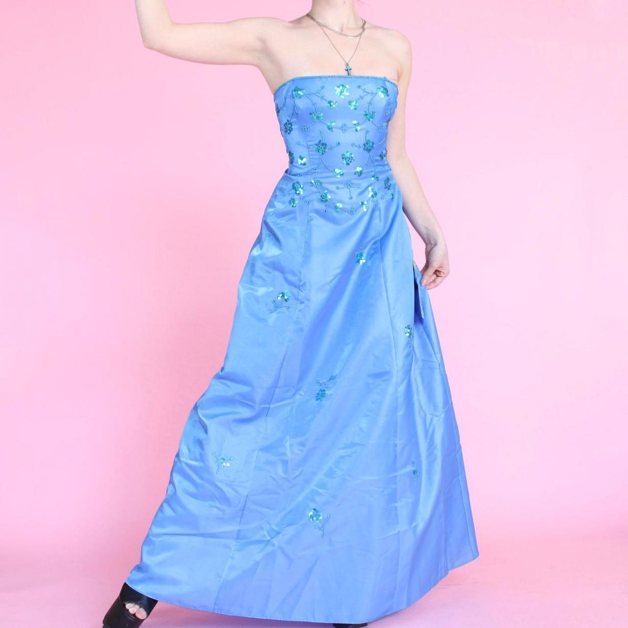 Vintage corset prom dress 💿 Vintage Y2K 💿 Blue... Depop