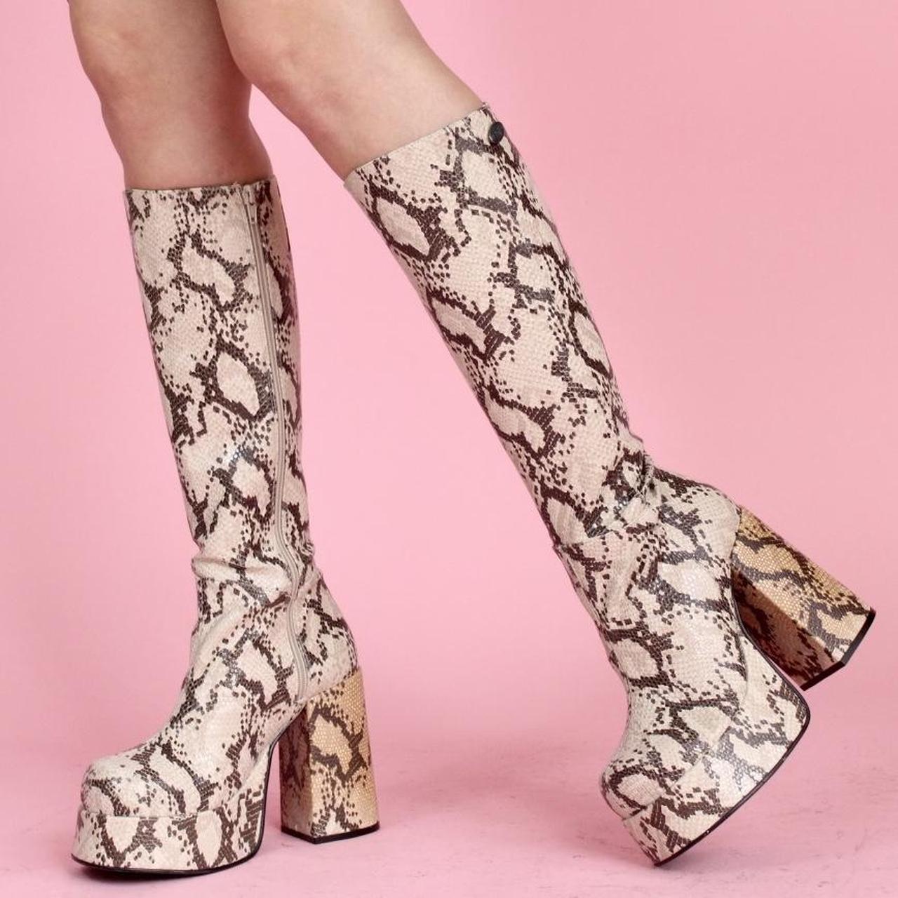 Snakeskin hot sale platform boots