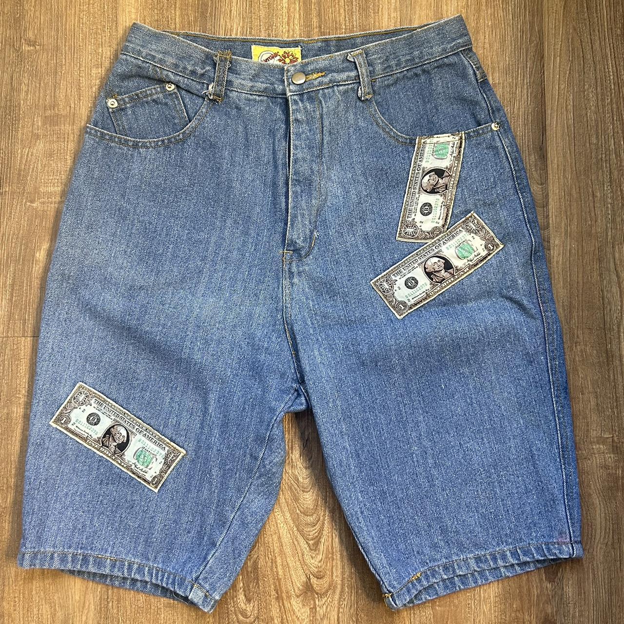 Vintage Dollar Bill Jean short jorts. Size tag... - Depop