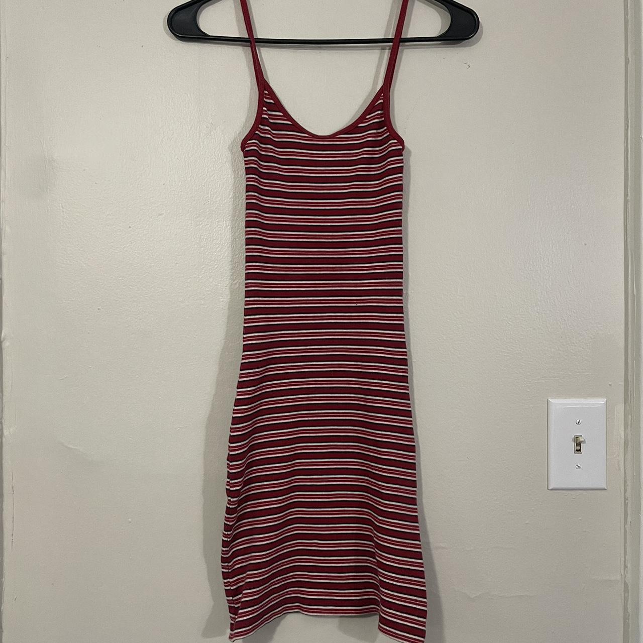 Brandy Melville red striped dress bradymelville Depop