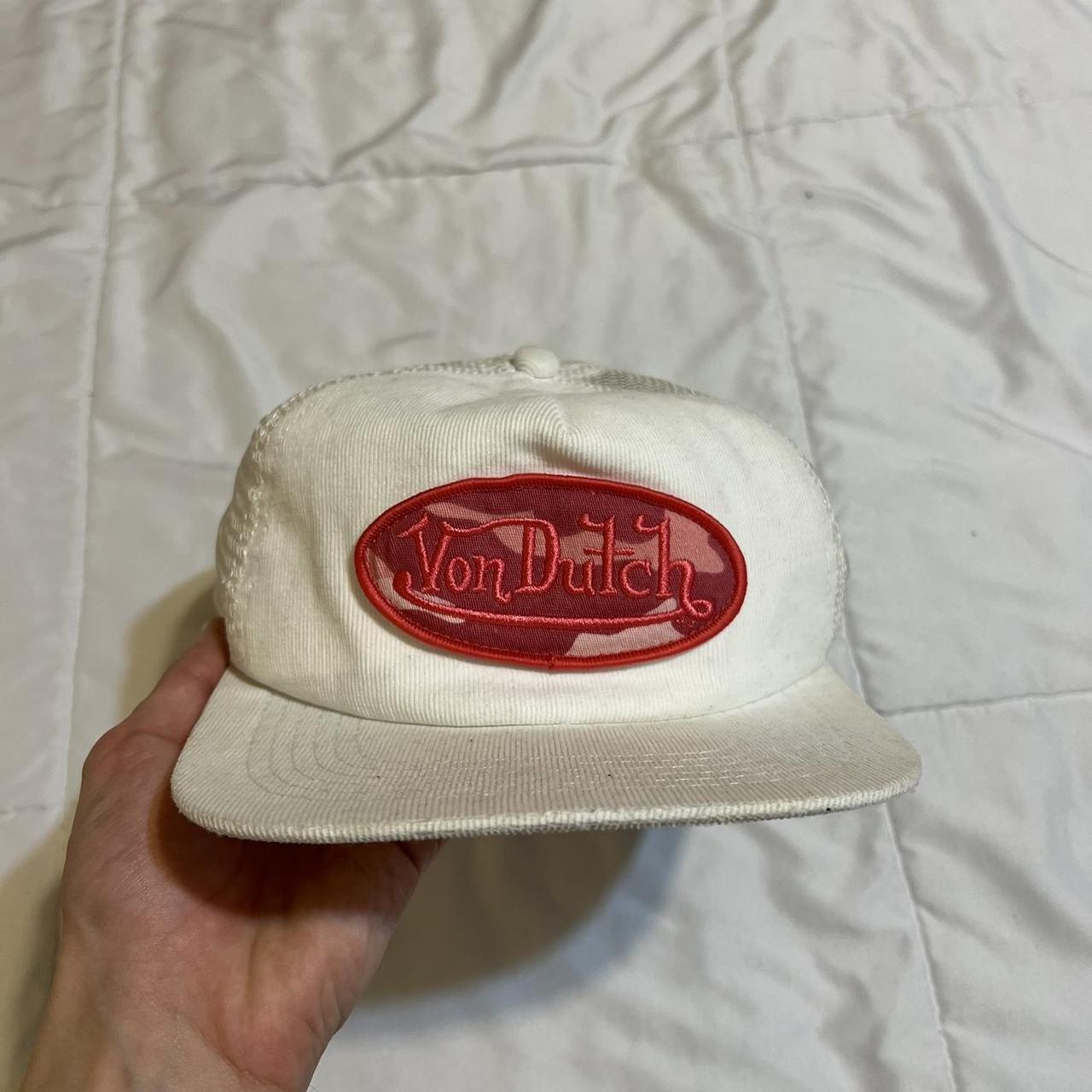 Von Dutch Women's White and Pink Hat | Depop