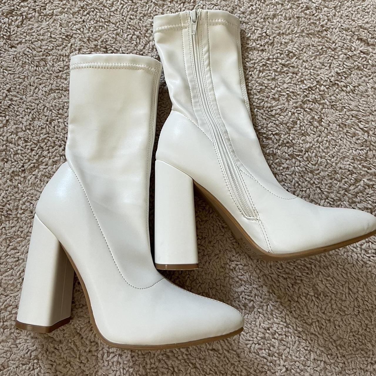 Nasty Gal Women's White Boots | Depop