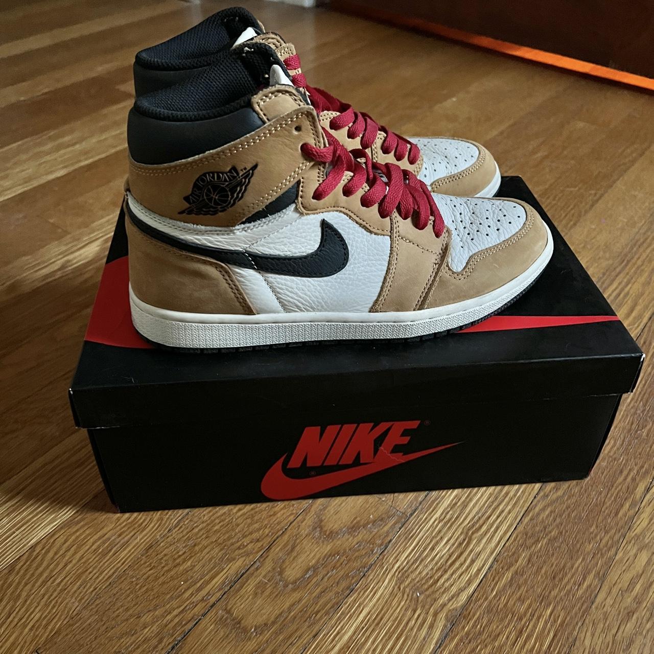 Nike Air Jordan 1 ROOKIE OF THE YEAR OM Red Laces... - Depop