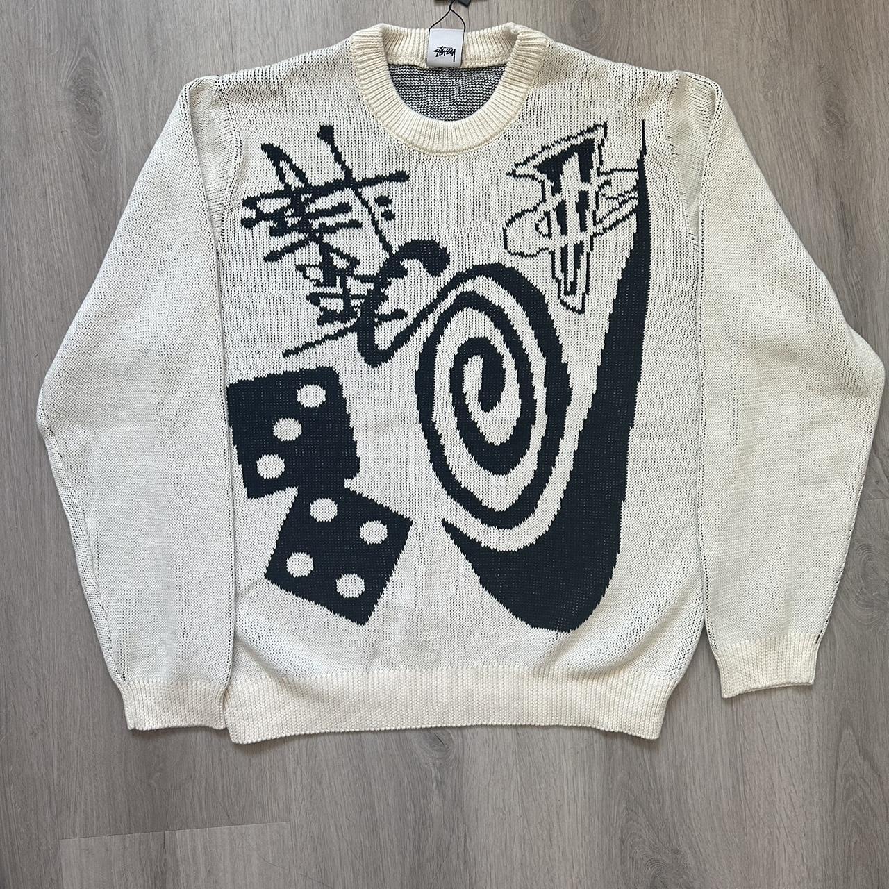 Stussy × Nike Icon Knit Sweater 'Natural'... - Depop