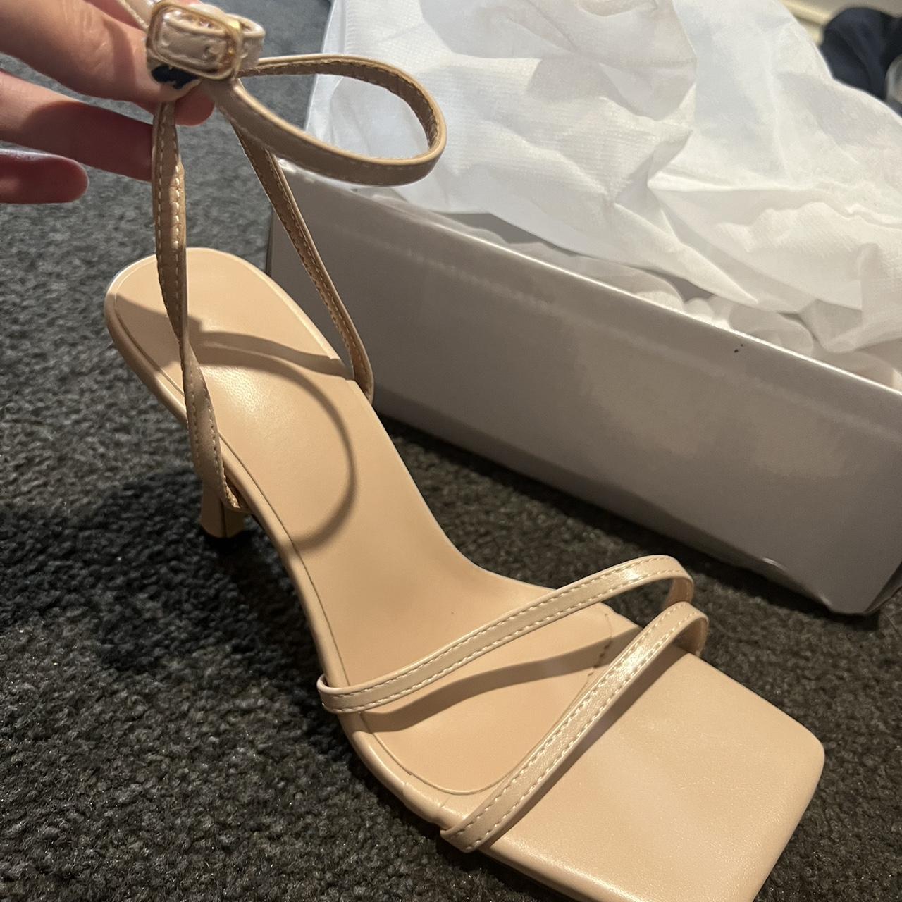 Nude heel with ankle strap Size 38 Never worn -... - Depop