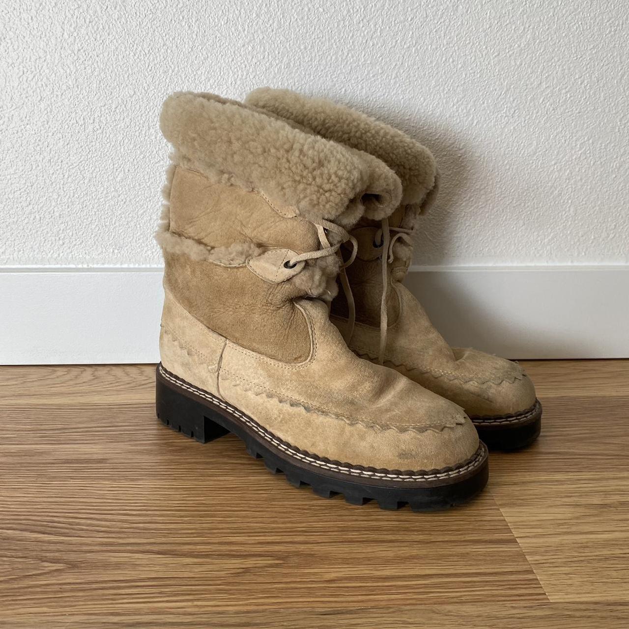 Vintage Beige Blondo Genuine Shearling Mukluk Boots Womens 8 1/2 B newest 8.5 B Canada