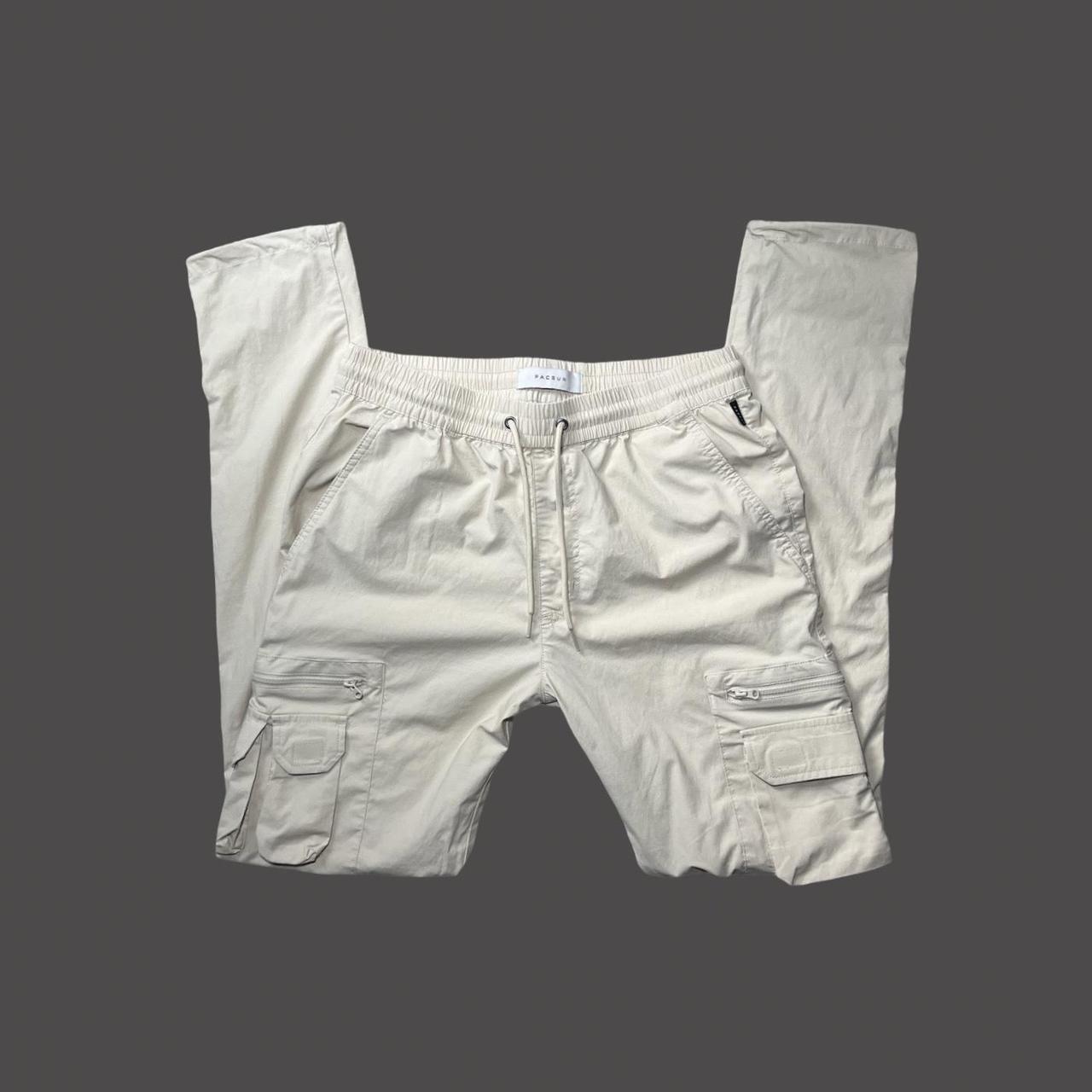 PacSun Women's Low rise Cargo Pants - Cream/Tan - XS – PacSun Cargo Drawstring Parachute Pants Sooo cute …