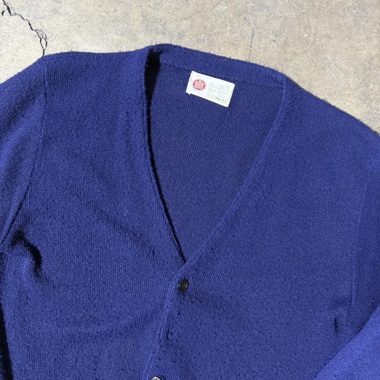 Sears Men's Cardigan - Navy/Blue - M – True vinta… - image 2