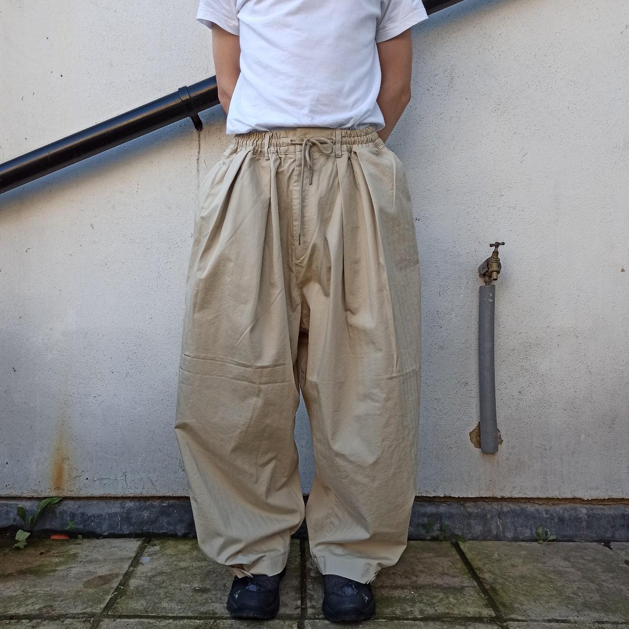 Beige Pleated Balloon Pants BNWT One size fits... Depop