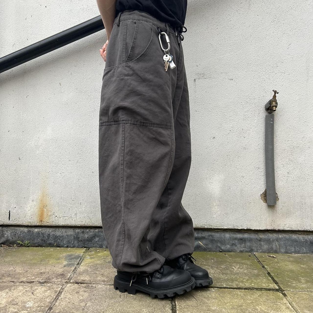 Men's Grey and Silver Trousers | Depop