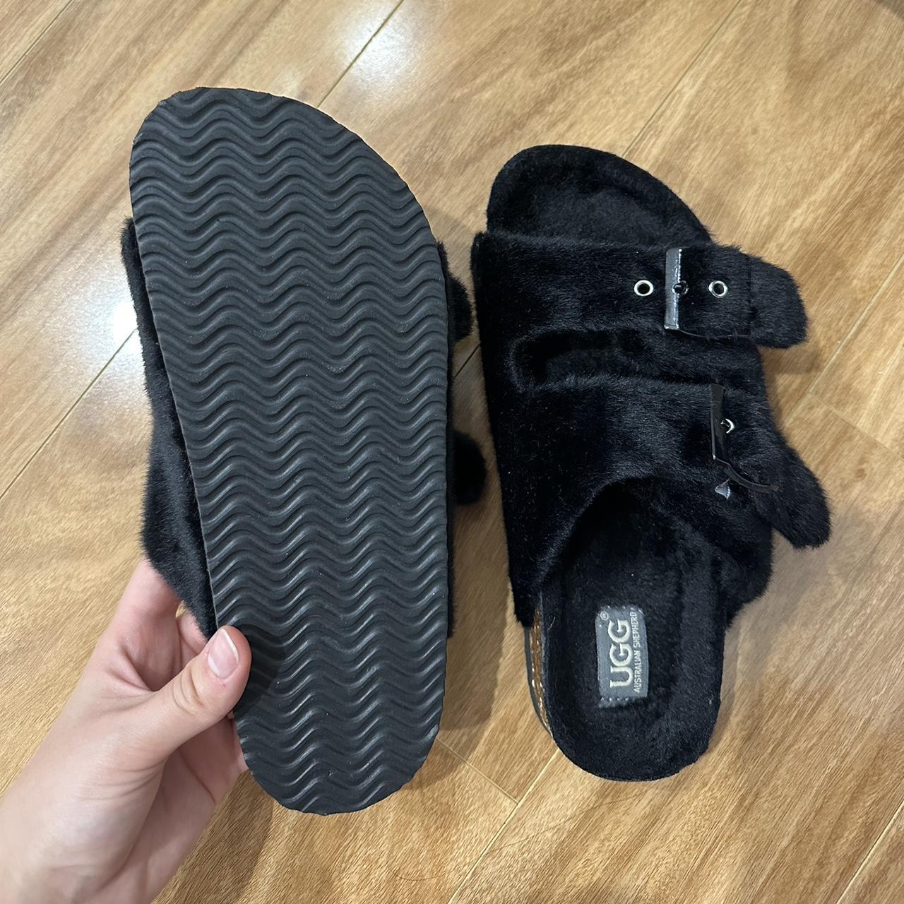 UGG fur slides worn twice indoors only. Size 38 (7... Depop