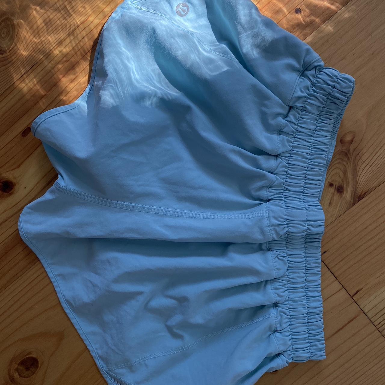 Lululemon shorts in turquoise Size 2/4 Disclaimer:... - Depop