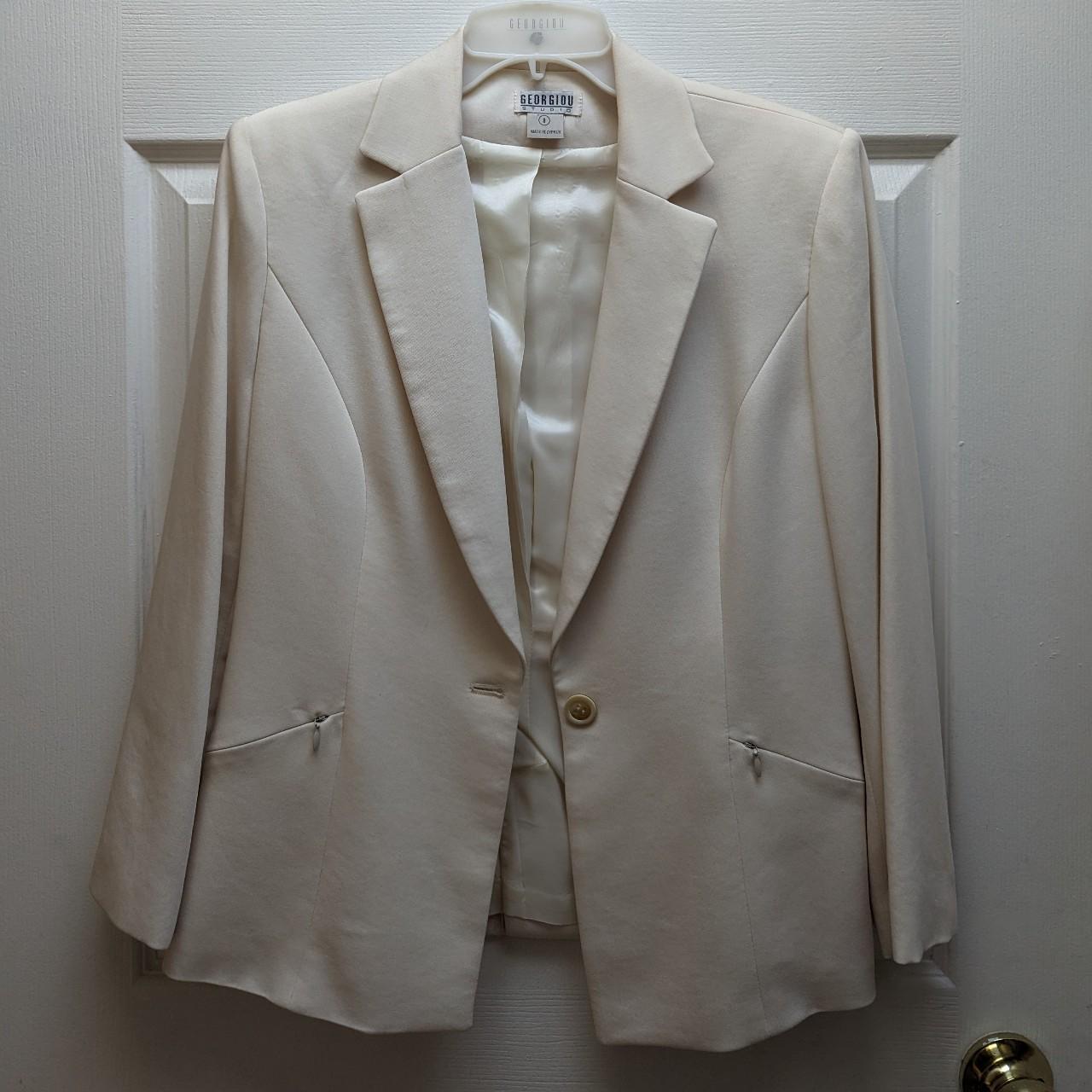 Women's White and Cream Suit Depop