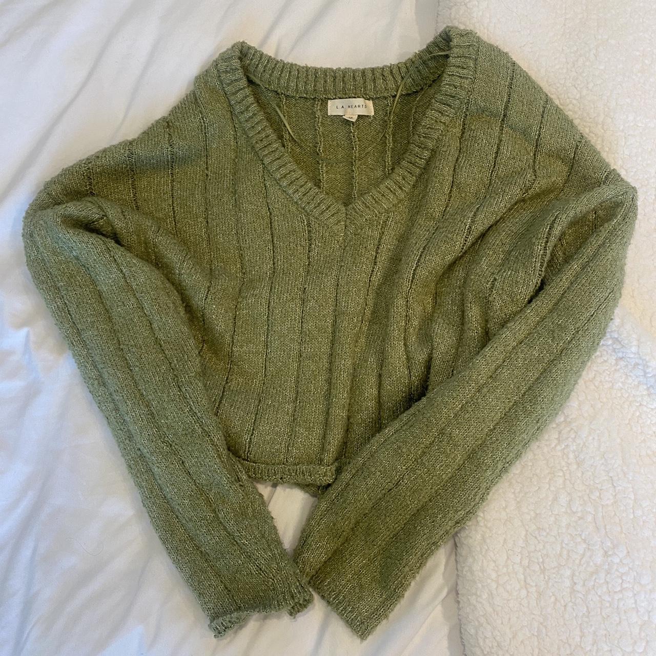 sage green knit sweater - Depop