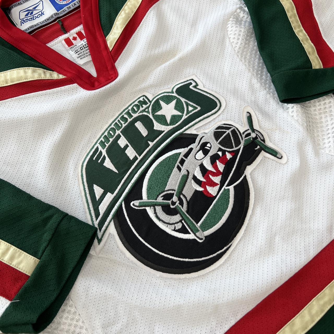 Houston Aeros green hockey jersey *model is 5'8 and - Depop