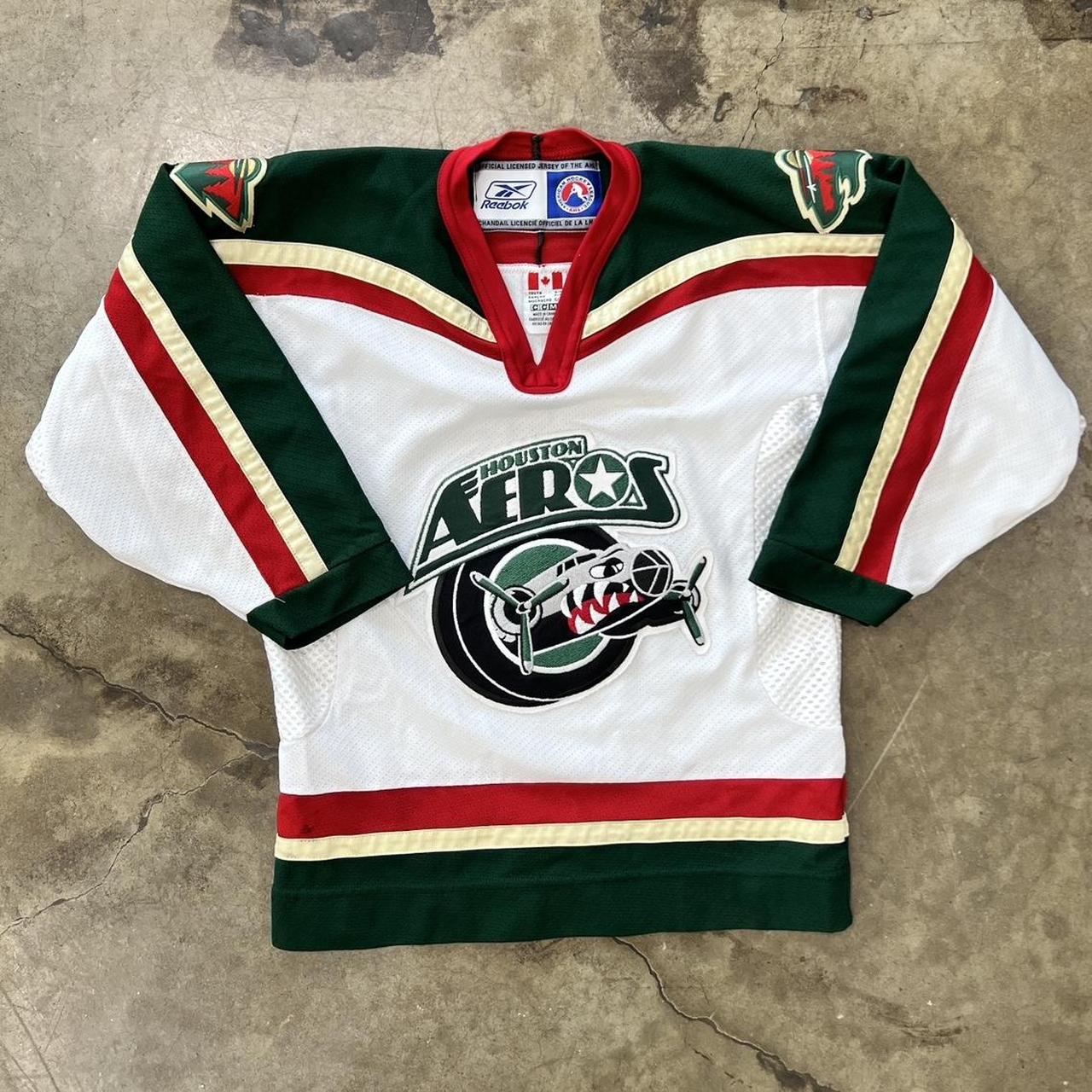 Houston Aeros green hockey jersey *model is 5'8 and - Depop