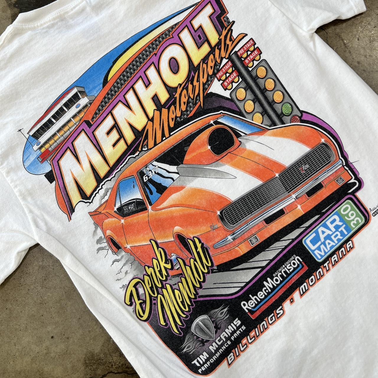 Vintage Menholt Motorsports Derek Menholt Tee Sz. - Depop